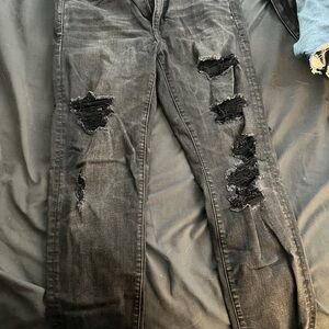 Distressed Black Women's Jeans